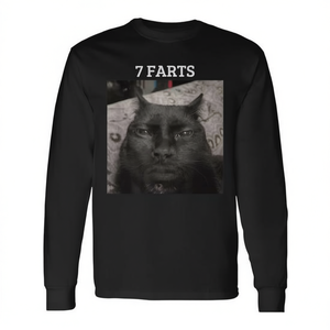เสื้อยืดแขนยาวลายแมว7 farts Silly Meme เสื้อยืดส่งเสริมการขายพร้อมกับการออกแบบแมวสนุก Meme - Product Image 2