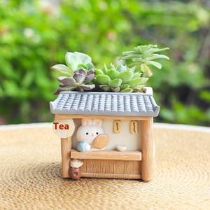 Creative classique lapin salon de thé résine numérique charnu Pots de fleurs jardinières pour <span class=keywords><strong>balcon</strong></span> paysage jardinage bureau bricolage en pot - Product Image 5