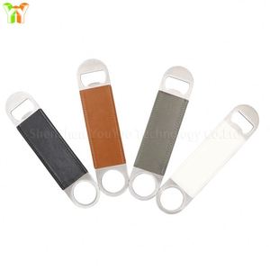 Stainless Steel Wine Opener Flat Bottle Opener with PU Leather Promotional <b>Beer</b> Opener for Party Favor - Product Image 2