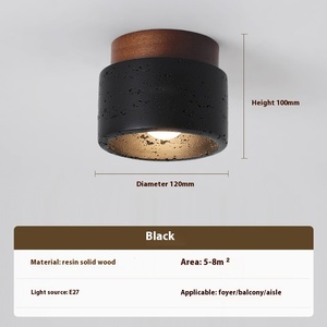 <span class=keywords><strong>Plafonnier</strong></span> de couloir en <span class=keywords><strong>bois</strong></span> minimaliste nordique lampe à LED Normcore en travertin noir pour éclairage de balcon d'entrée - Product Image 6