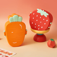 Boîte à goûter pour enfants en forme de fruits, en plastique, fraise, ananas, carotte, pastèque, avec compartiments