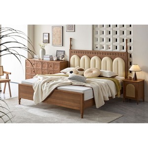 2025 Manufacturer Wholesale American Modern Classic <b>Solid</b> Wood Bedroom Set Hand Storage <b>Bed</b> Furniture A91# Hand <b>Wooden</b> Be - Product Image 4