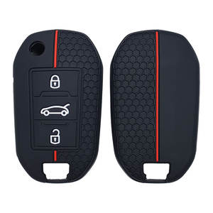 Coque de protection pour clé de voiture en silicone à distance populaire, <span class=keywords><strong>porte</strong></span>-clés, coque, étui, 3 boutons pour 208/301/308/508/5008/<span class=keywords><strong>3008</strong></span> pour - Product Image 2