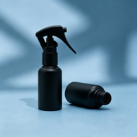 Vente en gros de flacons pulvérisateurs vides en PET de 50 ml avec pompe à gâchette, couleur noire mate, format voyage, pour les soins capillaires, le nettoyage et la désinfection