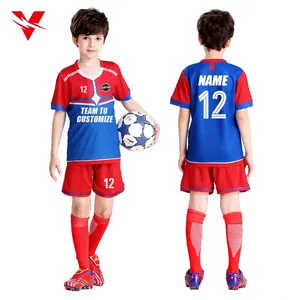 カスタム印刷男の子サッカートレーニングジャージー子供用タイサッカーシャツサッカーウェアユニフォームセット子供用Y301