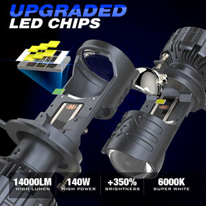 Vente en gros d'usine Phare LED super lumineux 140W, objectif <span class=keywords><strong>de</strong></span> projecteur H4 avec feux <span class=keywords><strong>de</strong></span> <span class=keywords><strong>croisement</strong></span>, température <span class=keywords><strong>de</strong></span> couleur 6000K - Product Image 6