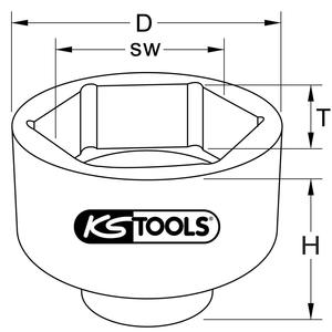 KS TOOLS Douille pour écrou d'essieu 3/4 ", 8 pans, court, 120 mm - Product Image 2