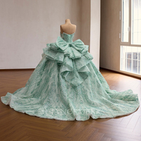 Robe de Quinceañera Jancember 261076 en vert menthe royal avec strass pour filles de 16 ans