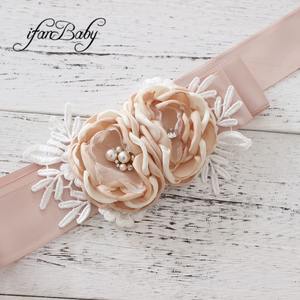 <span class=keywords><strong>Cintura</strong></span> nuziale da <span class=keywords><strong>donna</strong></span> <span class=keywords><strong>Beige</strong></span>/avorio <span class=keywords><strong>cintura</strong></span> a fascia con fiori da ragazza elegante <span class=keywords><strong>cintura</strong></span> in plastica e PU - Product Image 2