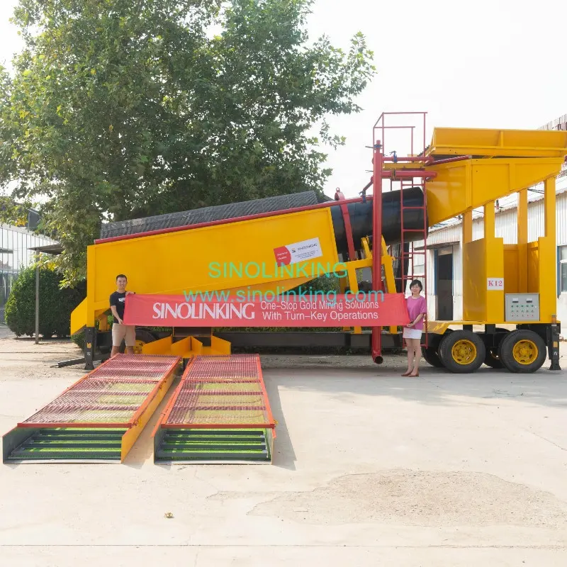 Máquina minería de oro Trommel equipos con pantalla de oro de la planta de procesamiento