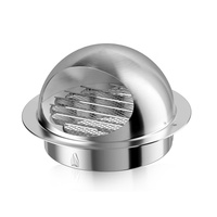 Grille de sortie d'air ronde murale en acier inoxydable Couvercle de ventilation pour conduits de ventilation Grille d'échappement Sortie de couverture