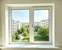 Ventana Abatible de Vidrio Multicámara, Resistente a la Lluvia y de Baja Conductividad Térmica, para Edificios Residenciales Globales