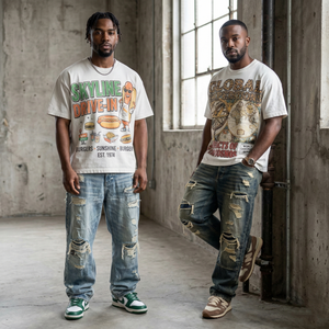 Camisetas Gráficas para Hombre al por Mayor, con Logotipo Personalizado, 260GSM, Algodón, Estilo Vintage, Streetwear, Proveedor de Bajo Costo - Product Image 2