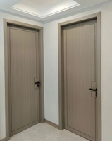Porte coupe-feu de style asiatique, porte en bois massif et fer, porte d'hôtel moderne, porte d'appartement, porte coupe-feu