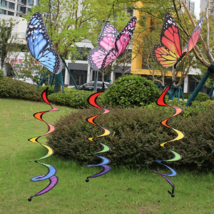 Tourne-vent <span class=keywords><strong>papillon</strong></span> suspendu, queue arc-en-ciel colorée, décoration de jardin extérieure - Product Image 4