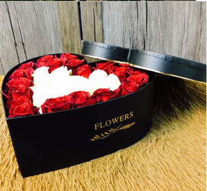 定制设计涂层牛皮纸盒花朵礼品心形粉色空包装盒 - Product Image 5