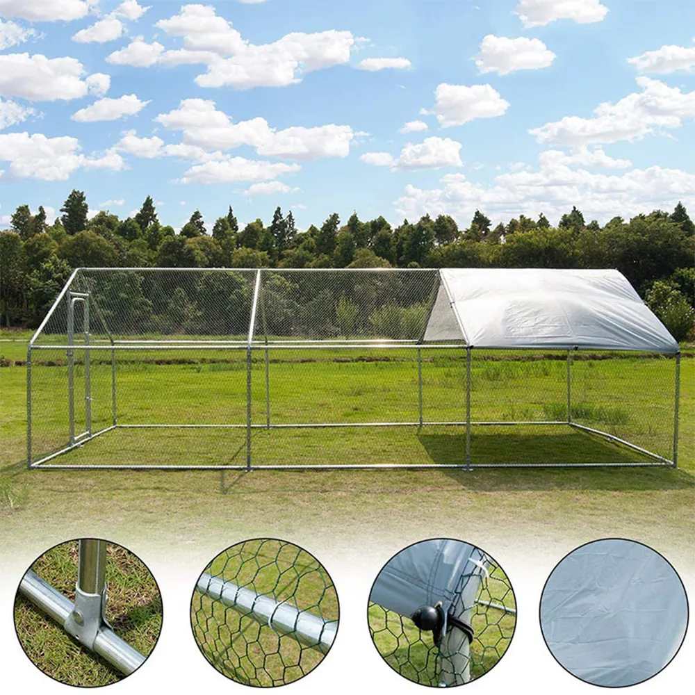 Manufacture Wholesaler Farm Large Metal Hen House Cage Run Cheap Chicken Coop For Agriculture