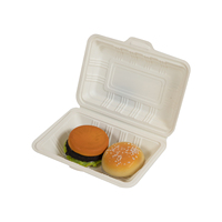Échantillon gratuit de boîte alimentaire biodégradable en amidon de maïs 8"*8" à 3 compartiments pour emporter