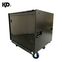 ZhiShengAudioEquipment Rack d'amplificateur métallique robuste avec roulettes durables KDU 9U, loquets de sécurité, pour scène, tournées et événements en direct