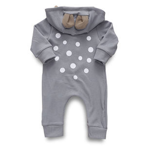 Cartoon <b>Bunny</b> Design Baby Playsuit Cotton Girl Boy Long Sleeves Hood Romper Toddler Winter Clothes - Product Image 5