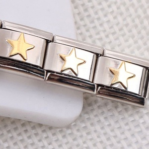 Adjustable Italian Charm <b>Bracelet</b> Stainless Steel <b>Bangle</b> <b>Bracelet</b> With Star Italian Charms <b>Bracelet</b> - Product Image 5