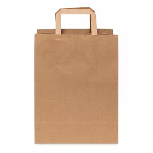 <b>Medium</b> <b>Brown</b> Kraft Paper Takeout Bag Handles Eco-Friendly Digital Lamination Wholesale for Lunch Shopping Groceries Candle Use - Product Image 2