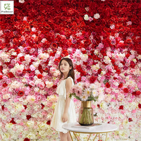 Vente en gros panneau mural LOVE artificiel de haute qualité avec changement progressif de fleur de rose rouge pour décoration de toile de fond de fête de mariage et d'anniversaire
