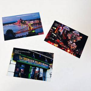 Gambar desain Logo unik kartu pos perjalanan kustom promosi bisnis motif warna cerah terima kasih kartu ucapan hadiah - Product Image 4