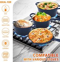 Nouvel ensemble de 4 casseroles et faitouts en fonte émaillée, personnalisables directement en usine, vente en gros d'ustensiles de cuisine 2026