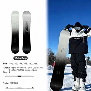 Tabla de Snowboard CAMBER para Hombre y Mujer, Ultraligera, Núcleo de Álamo, Doble Capa de Fibra de Vidrio, Diseño de Gota de Agua - Product Image 1