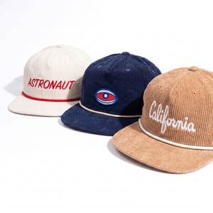 Casquette en velours côtelé non structurée à 5 panneaux avec logo brodé personnalisé OEM et fermeture snapback à cordon - Product Image 1