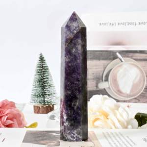 Torre de Cristal Natural al por Mayor, Punta de Cristal de Lepidolita, Obelisco, Gema Suelta para Manualidades y Decoración del Hogar - Product Image 4