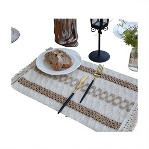 Fully Customizable Attractive Vintage Boho Embroidered Linen Christmas <b>Party</b> Washable Square Waterproof Durable Jacquard <b>Table</b> - Product Image 1