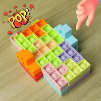 Toptan 2022 çocuk silikon Popper itme kabarcık duyusal Poppet oyuncak öğrenme numaraları hayvan yapı Fidget paketi kabarcık Pop blok