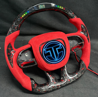 Maßgefertigtes Handgenähtes Lenkrad aus Geschmiedetem Kohlefaser für Dodge Charger Challenger Durango Hellcat SRT RT GT Tuning-Zubehör