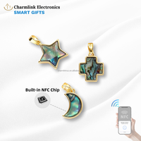 Nouveau collier NFC incrustation de coquille d'ormeau 13.56MHz NFC pendentif incrustation de coquille naturelle cadeaux NFC cadeaux RFID cadeaux intelligents