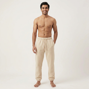 Pantalon de survêtement en molleton de coton pour homme avec plusieurs poches et cordon de serrage, pantalon de jogging de sport en molleton français - Product Image 1