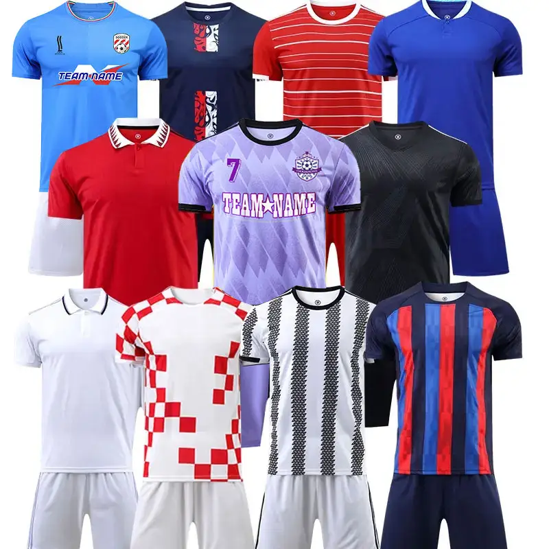 LUSON Custom Sublimation Printing Uniforms Retro Jersey Football Wear shirt Sportswear Set Custom Soccer Jersey
