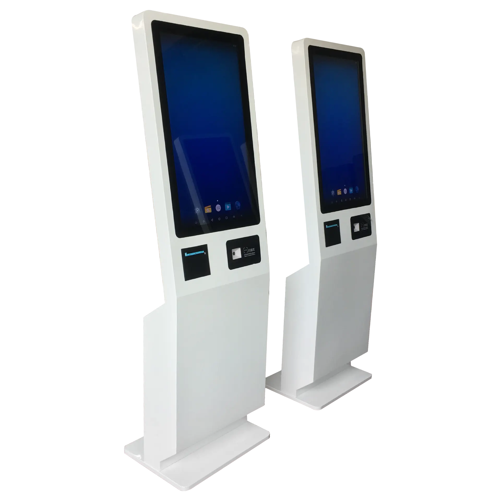 Totem Airports Hotel CheckinTouch Screen Credit Card Reader Scanning QR Code Self Payment service Check In ordering Kiosk