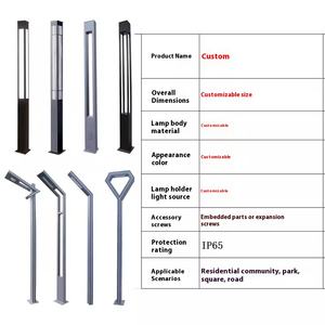 Poste de lámpara LED equivalente 50W personalizado de acero inoxidable para jardín estacionamiento iluminación exterior Simple IP65 poste de luz eléctrica - Product Image 5