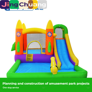 Castillo Inflable Infantil, Trampolín con Forma de Cohete, Rocódromo, Tobogán Acuático para Exteriores, Castillo de Juegos Interior - Product Image 3