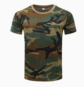 Camiseta DF131 con cuello redondo, camuflaje forestal, de secado rápido, malla, color camuflaje, en stock. - Product Image 1