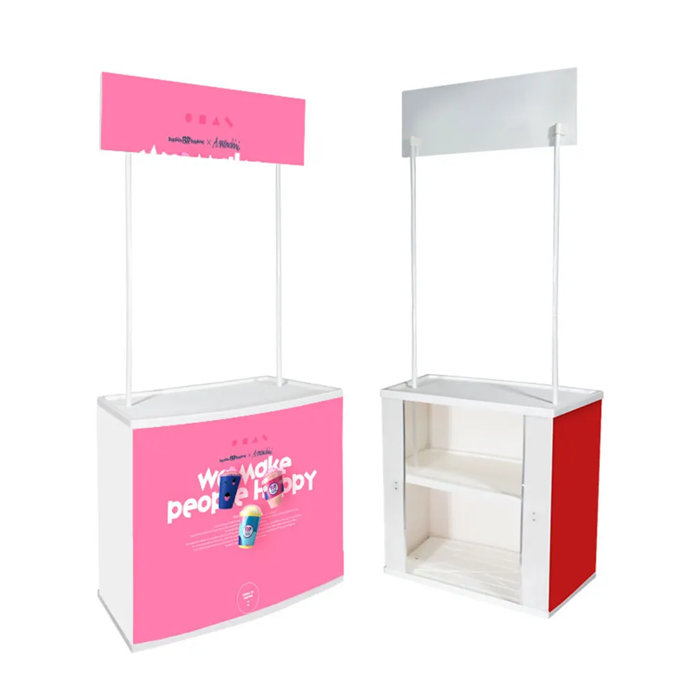 Trade Show Counters Heavy duty big supermarket advertising digital printing pp promotion table display