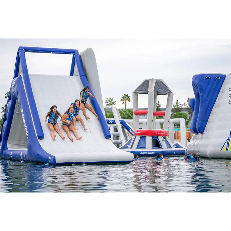 Toboganes inflables para parque acuático, torre de agua flotante para escalada en agua, precio de fábrica, gran oferta