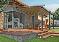 Système de pliage silencieux en aluminium PVC Pergola auvent automatique toit rétractable