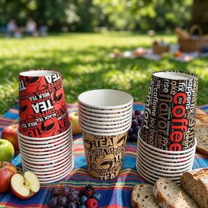 Disposable Colorful Christmas Holiday Thickened Kraft Coffee <b>Paper</b> Cup <b>Insulation</b> Anti-Scald Soymilk Cup - Product Image 1