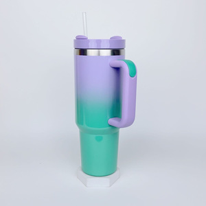 2024 Custom Modern Eco-Friendly 15 Colors Vacuum <b>Insulated</b> Stainless Steel 40 oz Tumbler Cup Handle <b>Straw</b> Adventure - Product Image 3
