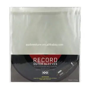 OPP Transparente Kunststoff-Schallplatten-Aufbewahrung hülle Schallplatten-Aufbewahrung tasche 12-Zoll-Vinyl-Schallplatten-Außenhülle