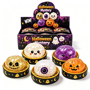 Caja Misteriosa de Halloween: Juguete Blandito de Puré Brillante, Calabaza Espeluznante, Calavera y Ojo, Juguetes Antiestrés para Niños - Product Image 1