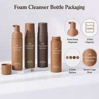 Flacon pompe mousse mat PET 210 ml vide rechargeable pour lotion, nettoyant visage, mousse, shampoing, emballage cosmétique cylindrique